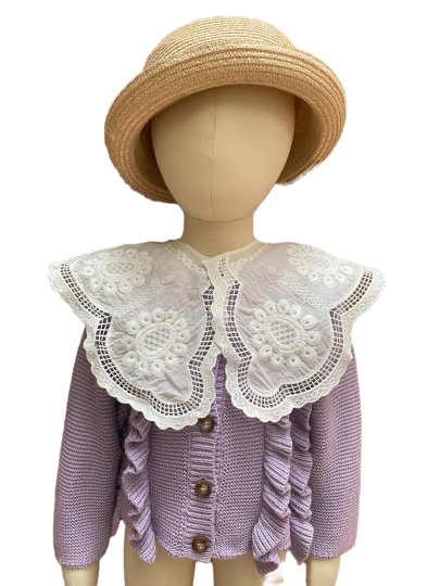 purple blue cardigan