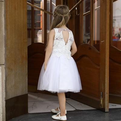 girls flower white dress
