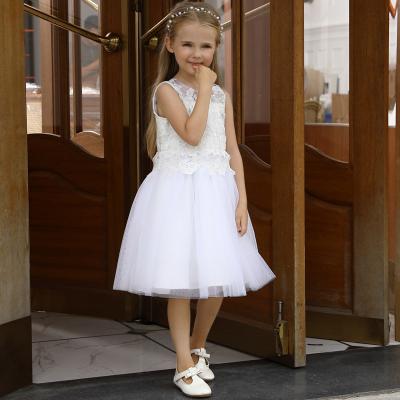 girls flower white dress