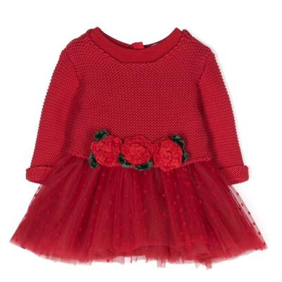 Girls red rose dresses