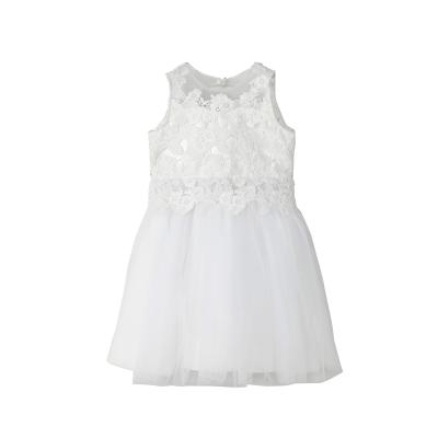 girls flower white dress