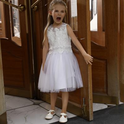 girls flower white dress