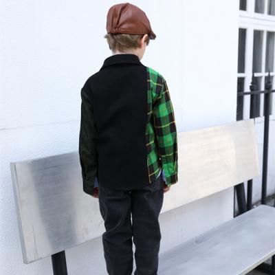 boys long sleeve contrast color dress shirt