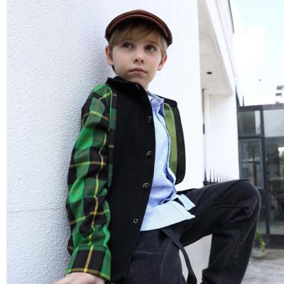 boys long sleeve contrast color dress shirt