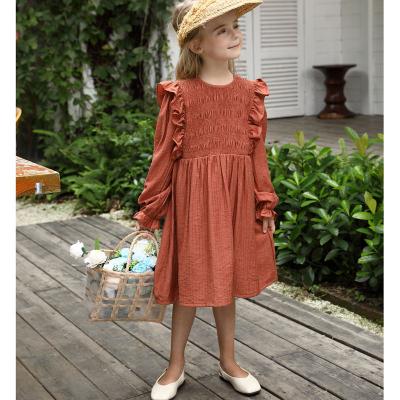 Western style round neck dresses girls