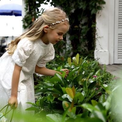 girls flower white dress