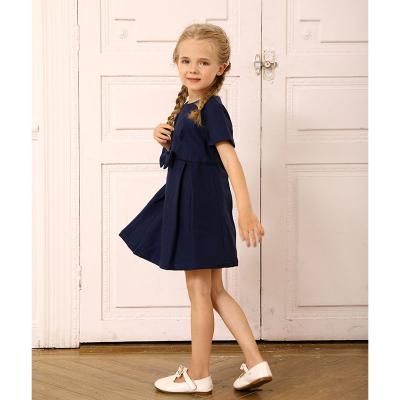 girls solid navy dress