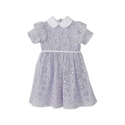 girls embroidery light purple dress