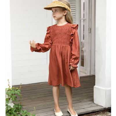 Western style round neck dresses girls