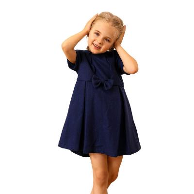 girls solid navy dress