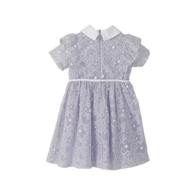 girls embroidery light purple dress