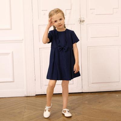girls solid navy dress