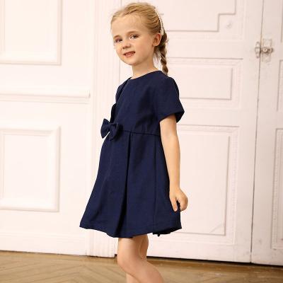 girls solid navy dress