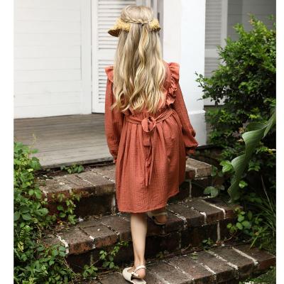 Western style round neck dresses girls