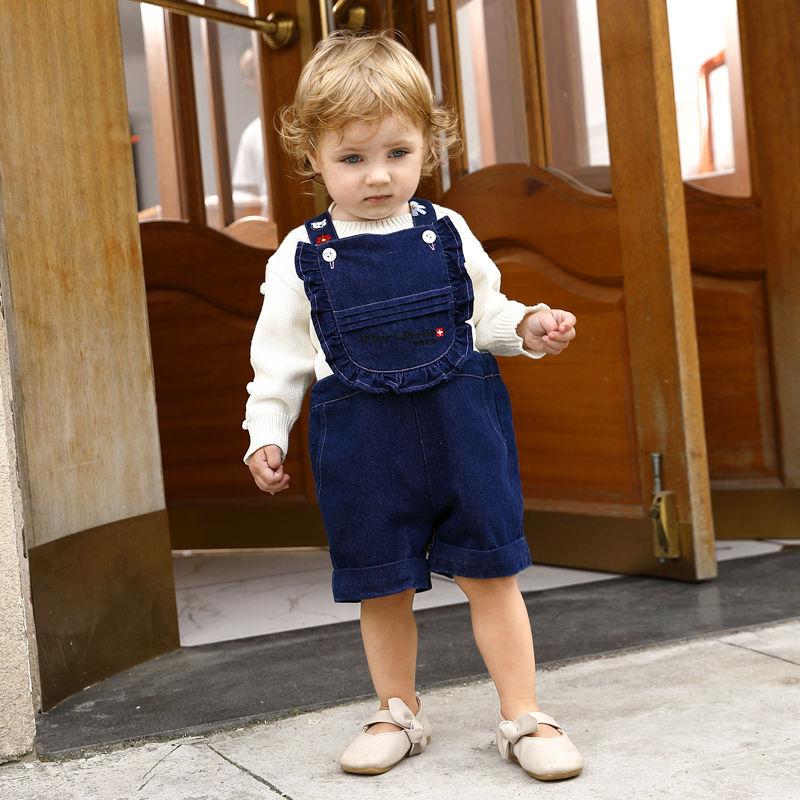 suspenders denim shorts for girls