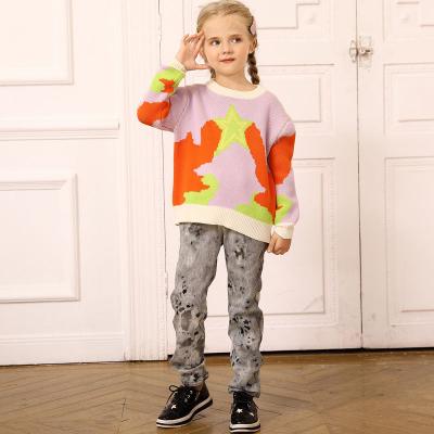 Colorful knit sweater for girls