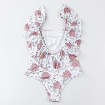 ruffles shoulder girls swimsuit