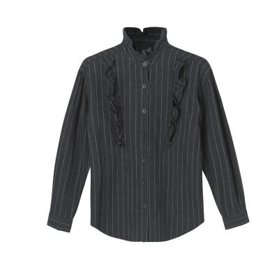 girls long sleeve contrast color dress shirt