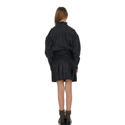 girls long sleeve contrast color dress shirt