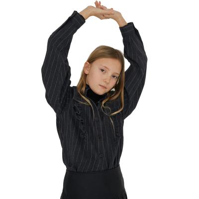 girls long sleeve contrast color dress shirt