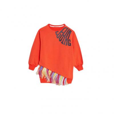 girls round neck sweatshirt dress