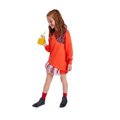 girls round neck sweatshirt dress