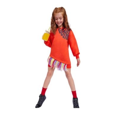 girls round neck sweatshirt dress