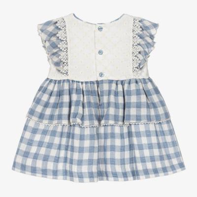 Plaid Girls Dress With Bows