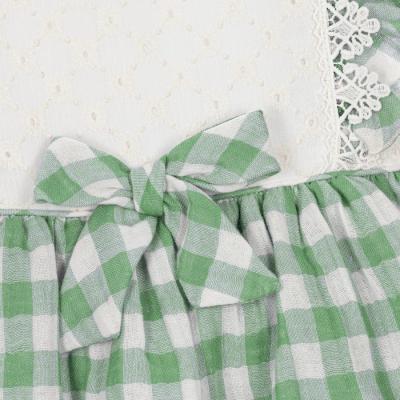 Plaid Girls Dress With Bows