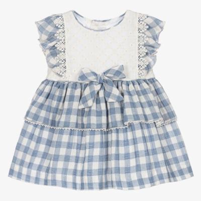 Plaid Girls Dress With Bows