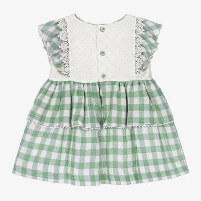 Plaid Girls Dress With Bows