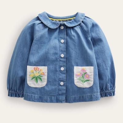 Girl Embroidered Denim Shirts