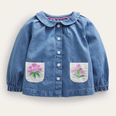 Girl Embroidered Denim Shirts