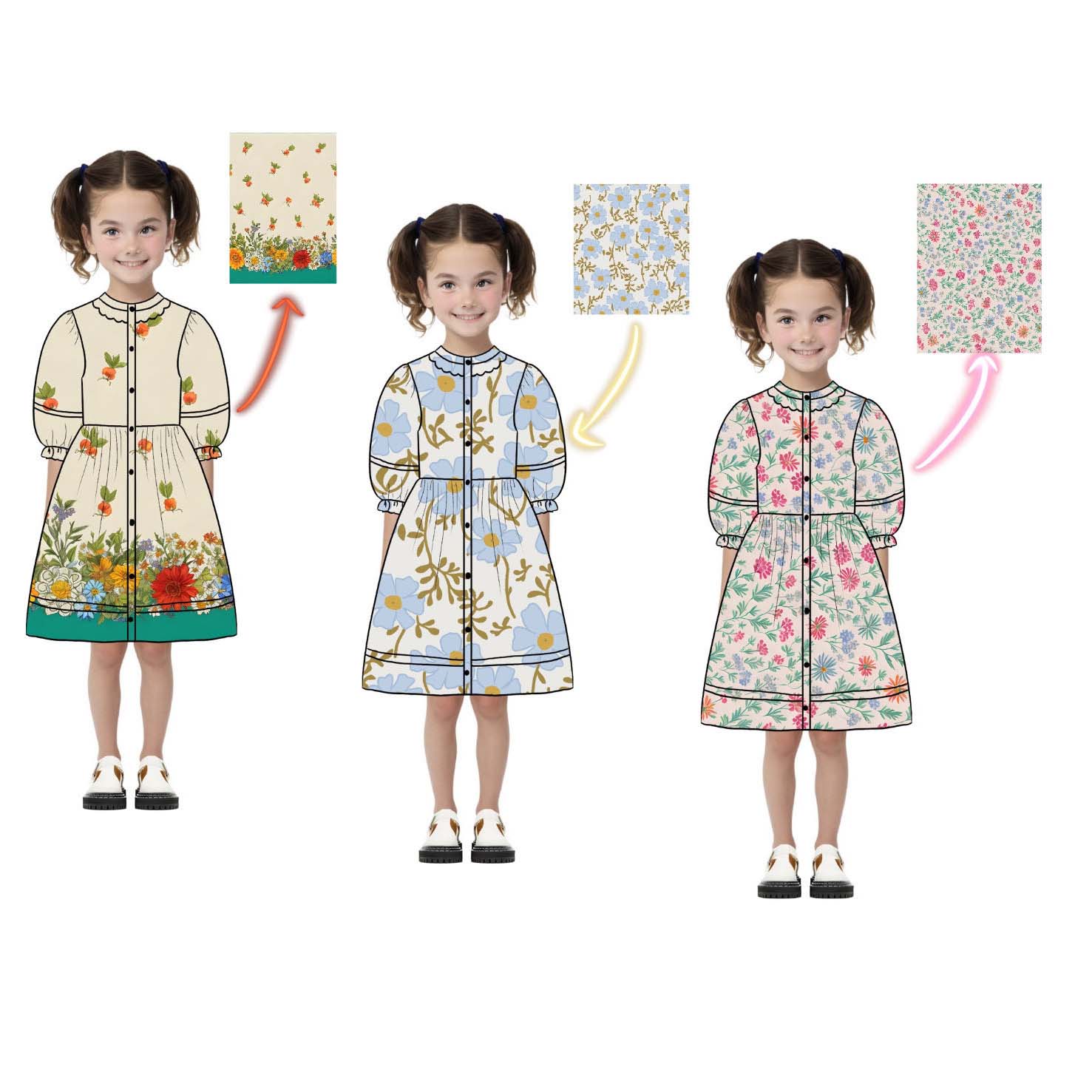 custom girl dress style with your own label 